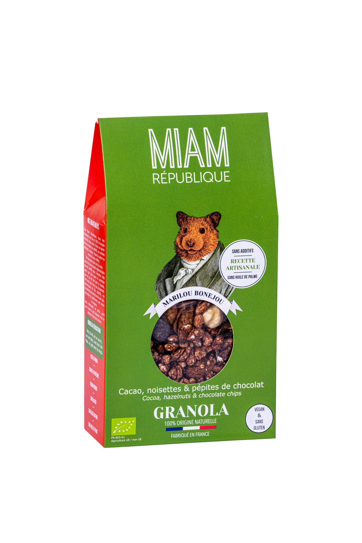 GRANOLA BIO CACAO, NOISETTES, CHOCO NOIR - 300g -