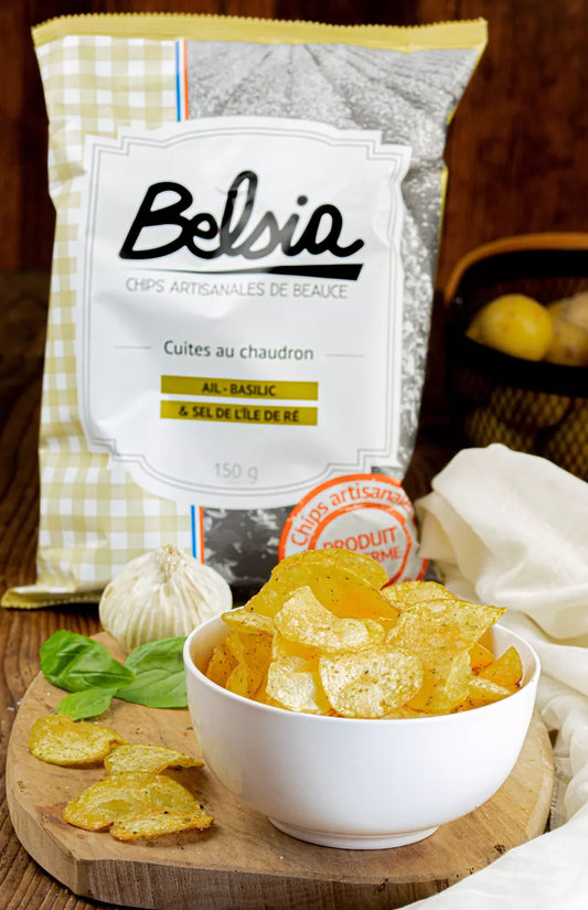 Chips Artisanales à l'Ail et au Basilic