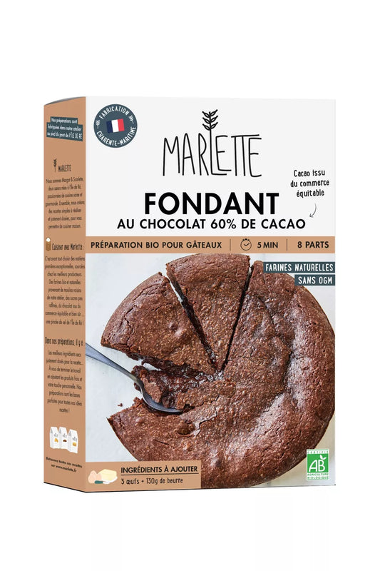 Préparation pour gâteaux bio : Fondant au chocolat - pour 6 personnes - 315g
