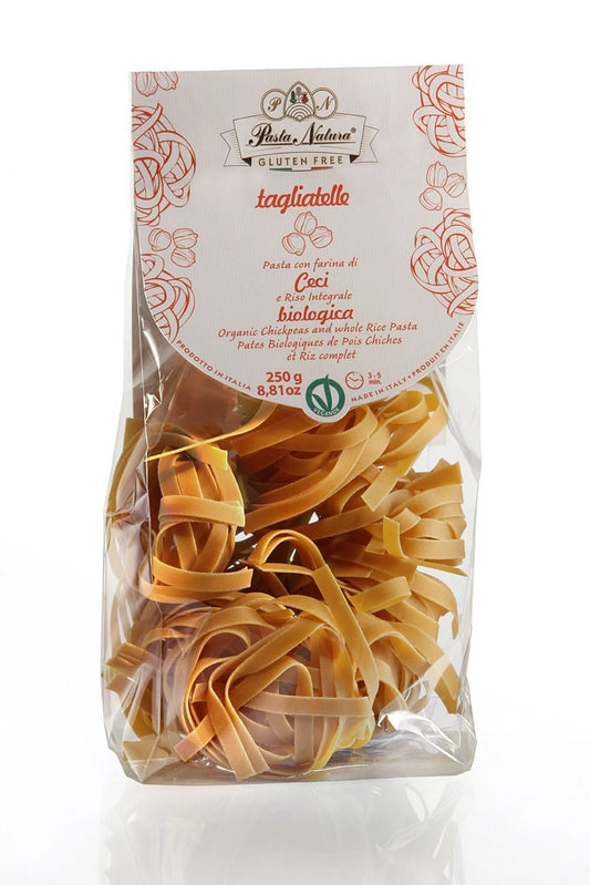 Tagliatelles de pois chiches et de riz bio, sans gluten et végétalien