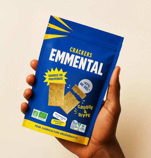 Crackers à l'emmental bio - ingrédients de Bourgogne-Franche-Comté - 100 g