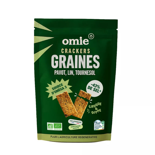 Crackers aux graines de pavot, lin et tournesol bio - ingrédients français - 100 g