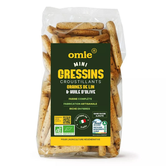 Gressins aux graines de lin bio - ingrédients italiens - 200 g
