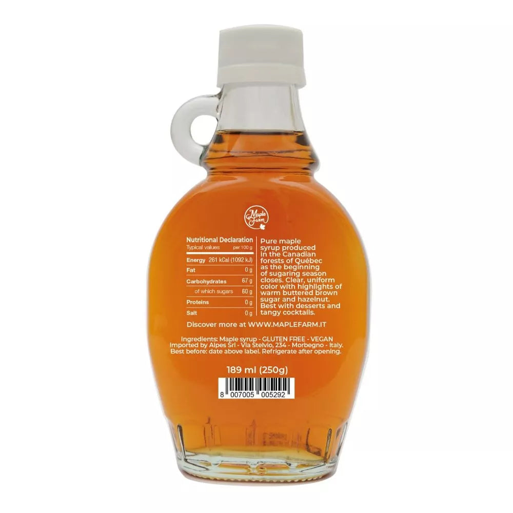 Sirop d'érable pur - Catégorie A - Ambré - 189ml (250g)