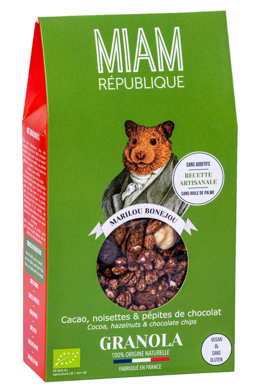 Muesli Chocolat - Cacao, Noisettes & Pépites de Chocolat 300g muesli crunchy