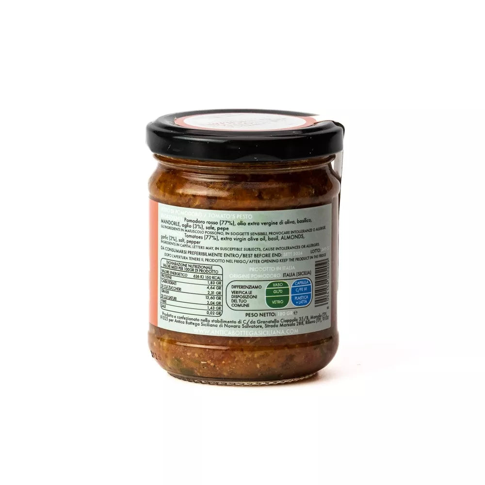 Pesto Trapanais aux Tomates, Amandes et Ail -180g